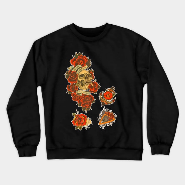 Tattoo Style Design Crewneck Sweatshirt by tattoodesigns